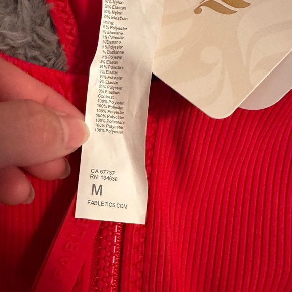 Fabletics Red Zip-Front Swim Top - Picture 5 of 6